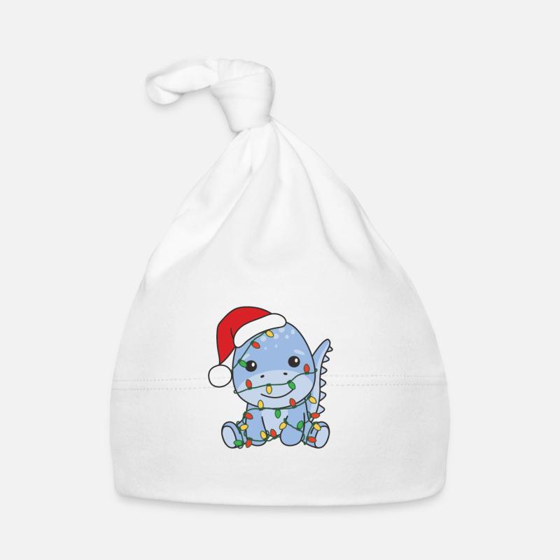 Dino Christmas Winter Animals Dino Organic Baby Cap