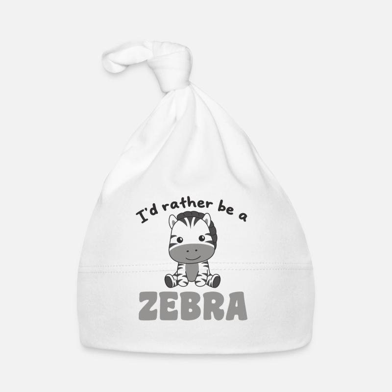 I'd rather be a zebra - cute zebra Organic Baby Cap