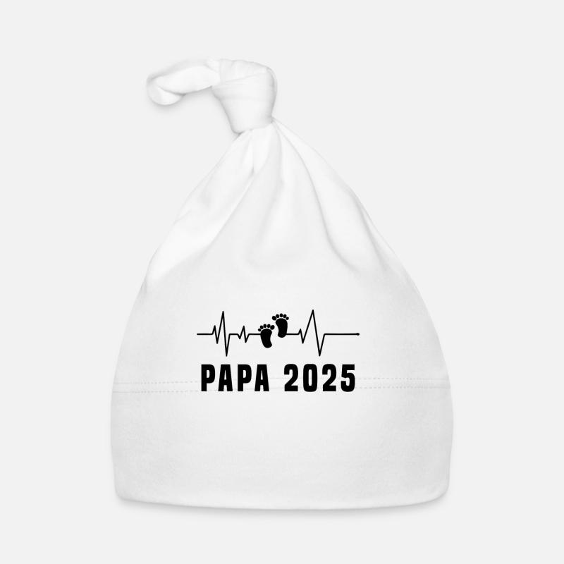 Papa 2025 Fréquence Herschlag - Bonnet bio Bébé - blanc