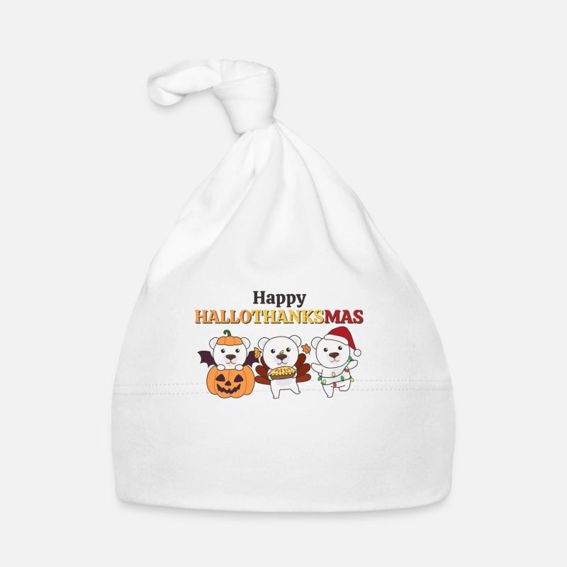 Happy Hallothanksmas Eisbär Weihnachts Eisbären Baby Bio-Mütze