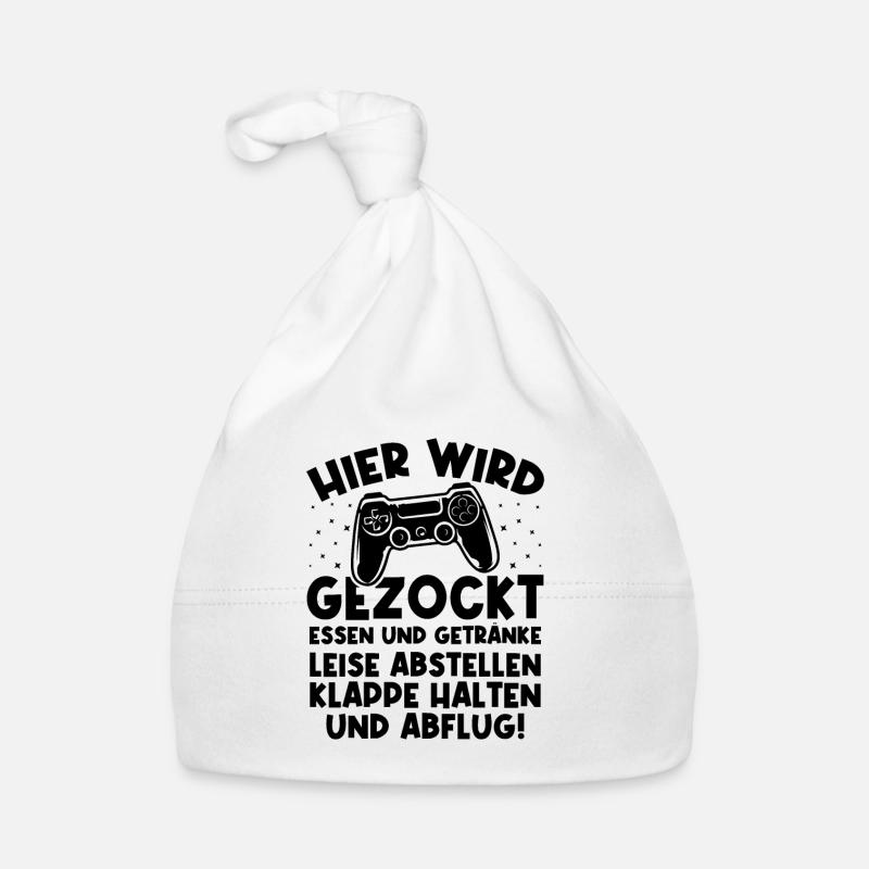 Hier wird gezockt essen und getränke leise Baby Bio-Mütze