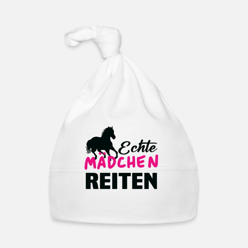 Echte mädchen reiten - Baby Bio-Mütze - Weiß