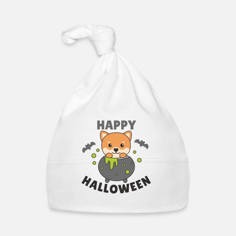Shiba Inu Joyeuse chauve-souris de sorcière d’Halloween Bonnet bio Bébé