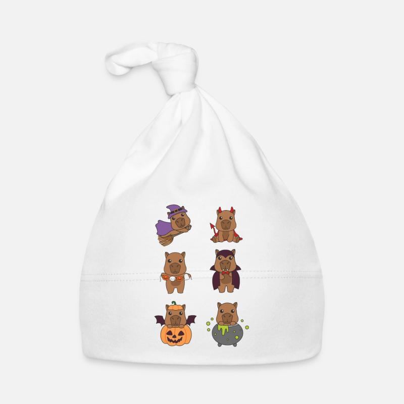 Capybara Halloween Devil Pumpkin Vampire Costume Bonnet bio Bébé
