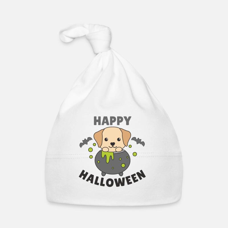 Labrador Happy Halloween Witch’s Cauldron Bat Bonnet bio Bébé
