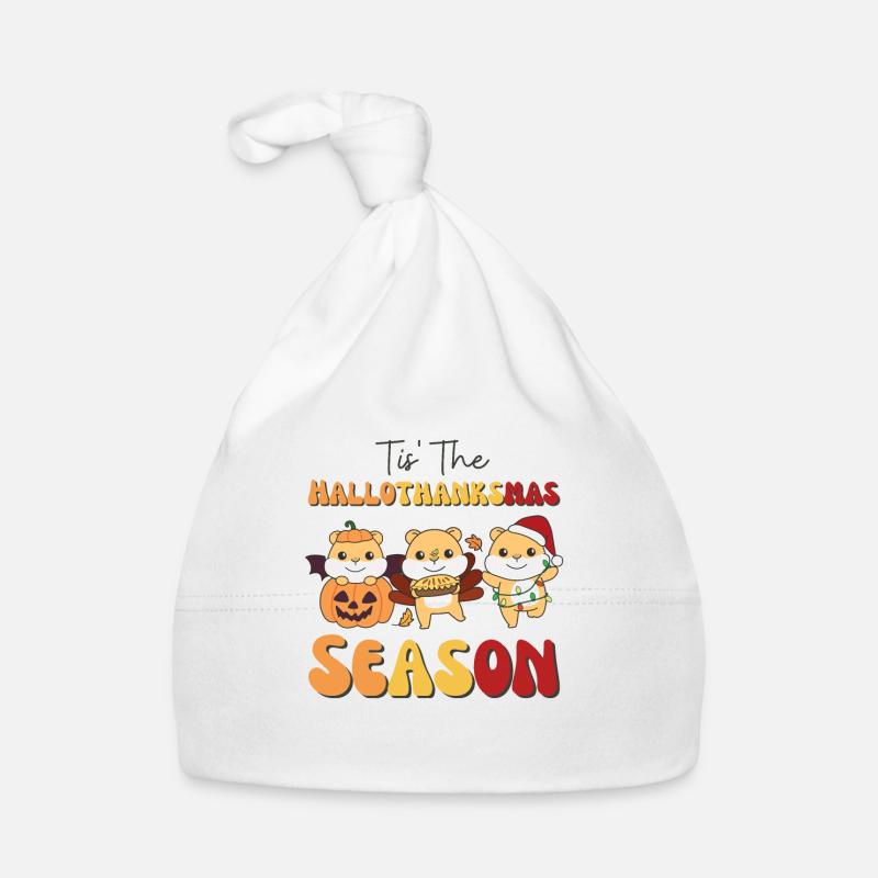 Tis' le hamster de la saison Hallothanksmas Bonnet bio Bébé