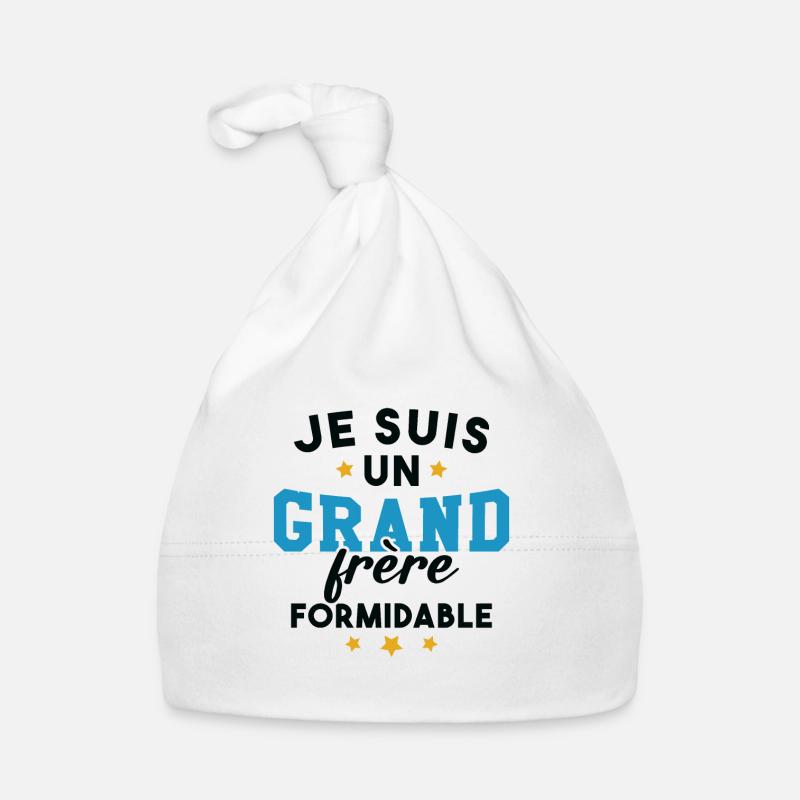 Je suis un Grand frère formidable Bonnet bio Bébé