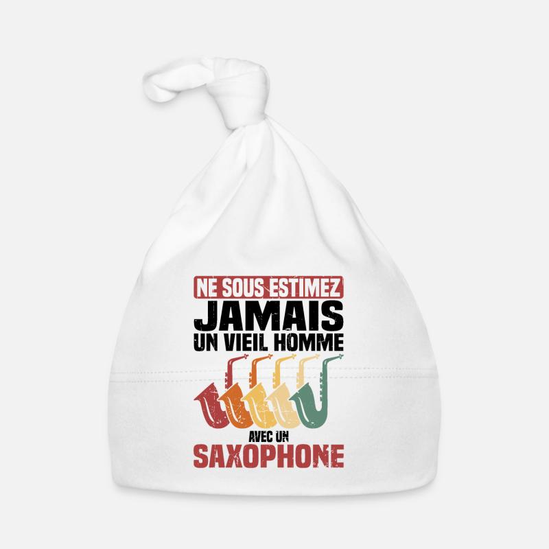 Un vieil homme avec un saxophone Bonnet bio Bébé