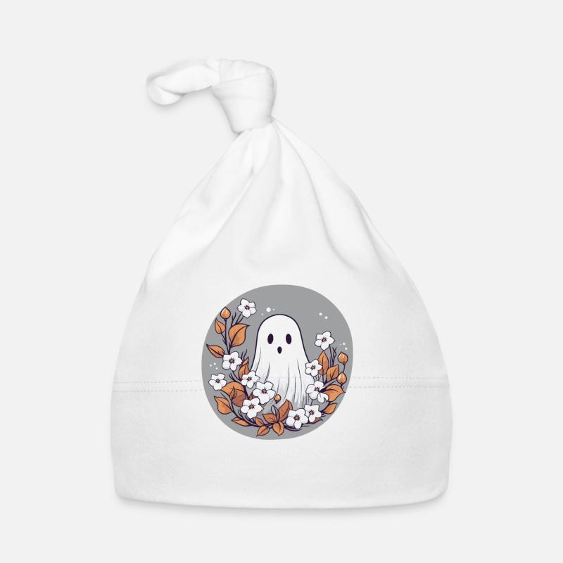 Halloween Groovy Ghost Hippie Fleurs Vintage Bonnet bio Bébé