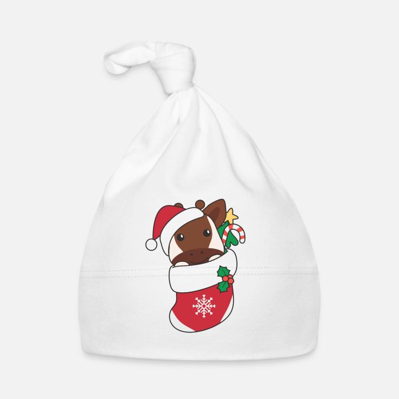 Okapi Christmas Snow Winter Animals Okapi Organic Baby Cap