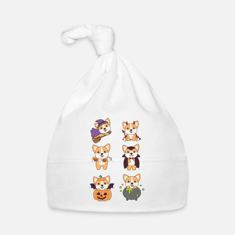 Corgi Halloween Devil Pumpkin Vampire Costume Bonnet bio Bébé