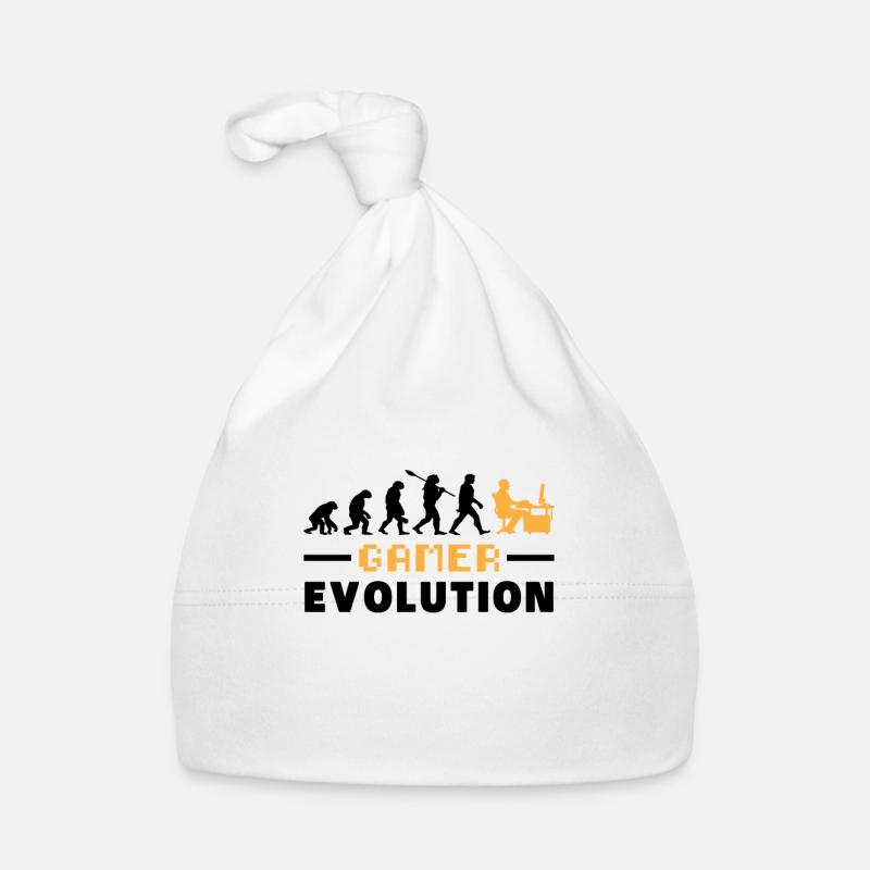 Gamer Evolution Vintage Cadeau Bonnet bio Bébé