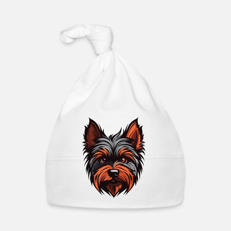 Yorkshire Terrier Hund Kopf Baby Bio-Mütze
