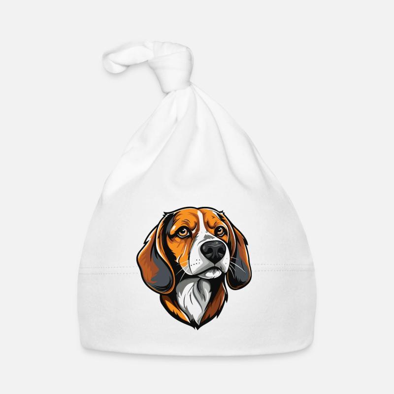 Beagle Dog Head Organic Baby Cap