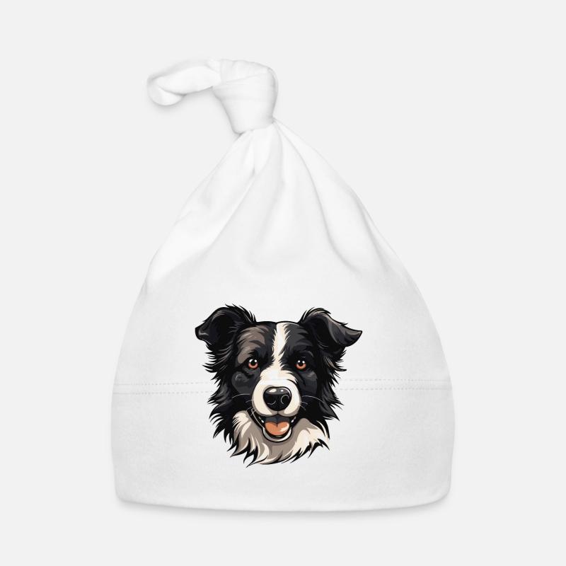 Border Collie Hund Kopf Baby Bio-Mütze