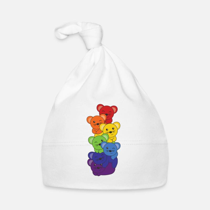 Rainbow Mouse Cute Colorful Mouse pour les enfants Bonnet bio Bébé