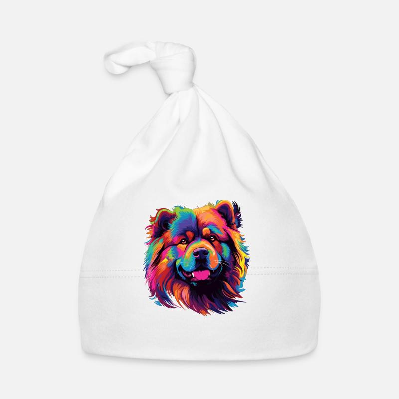 Wasserfarben Farbenfroher Chow Chow Baby Bio-Mütze