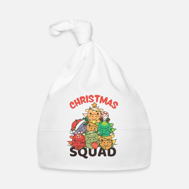 Drache Weihnachtsbaum Christmas Squad Drache - Baby Bio-Mütze - Weiß