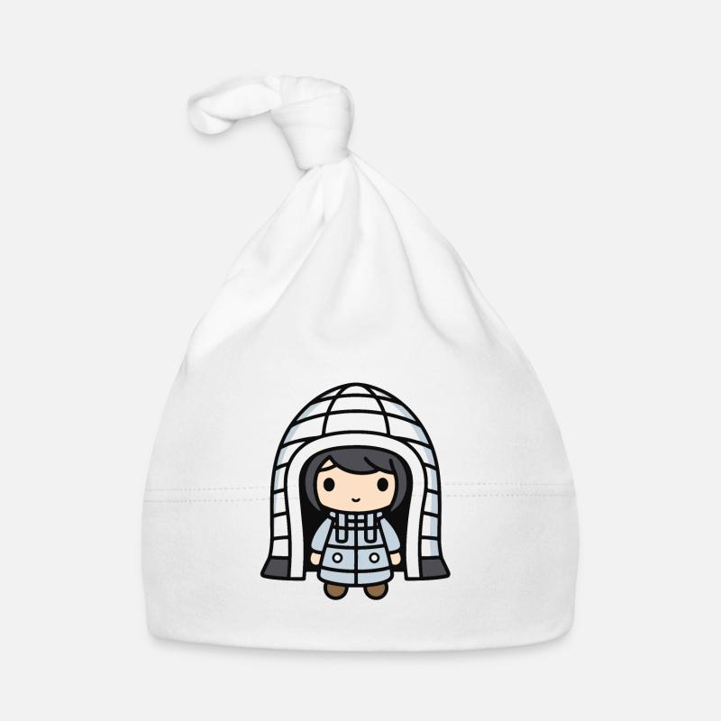 Eskimo Iglu Winter Comic Baby Bio-Mütze