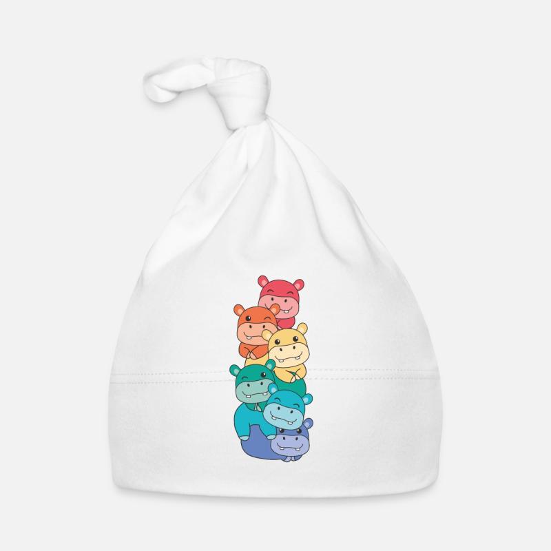 Regenbogen Hippo süße bunte Hippo für Kinder Baby Bio-Mütze