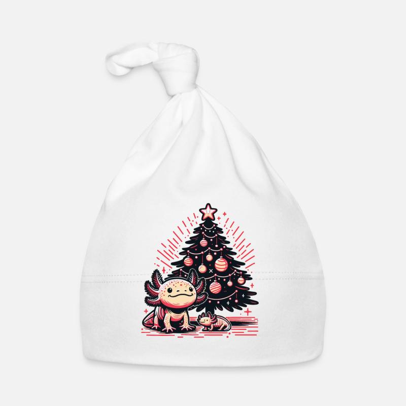 Axolotl Noël Axolotls mignons Joyeux Noël Bonnet bio Bébé