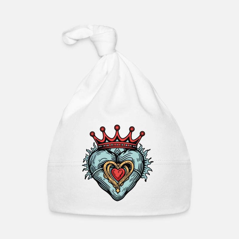 Heart Symbol Crown Love Organic Baby Cap