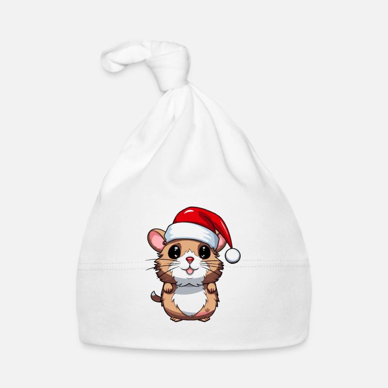 Hamster juledyrportrett Xmas Økologisk babys lue
