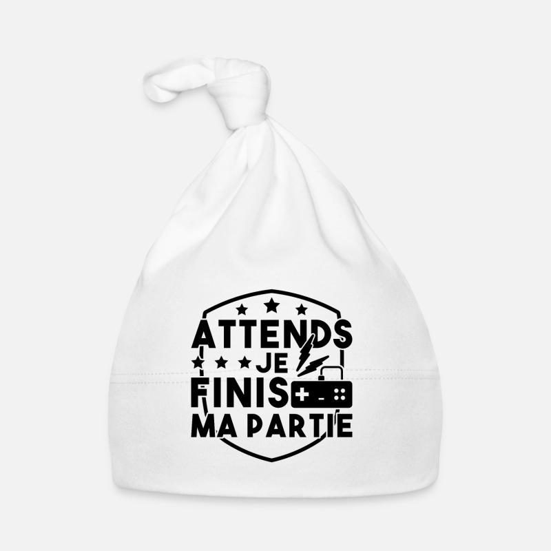 Attends Je Finis Ma Partie Bonnet bio Bébé