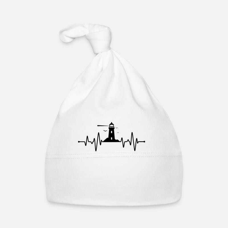 Battement de cœur du phare - Bonnet bio Bébé - blanc