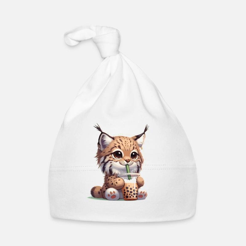 Kawaii Luchse Bubble Tea Boba Luchs Baby Bio-Mütze