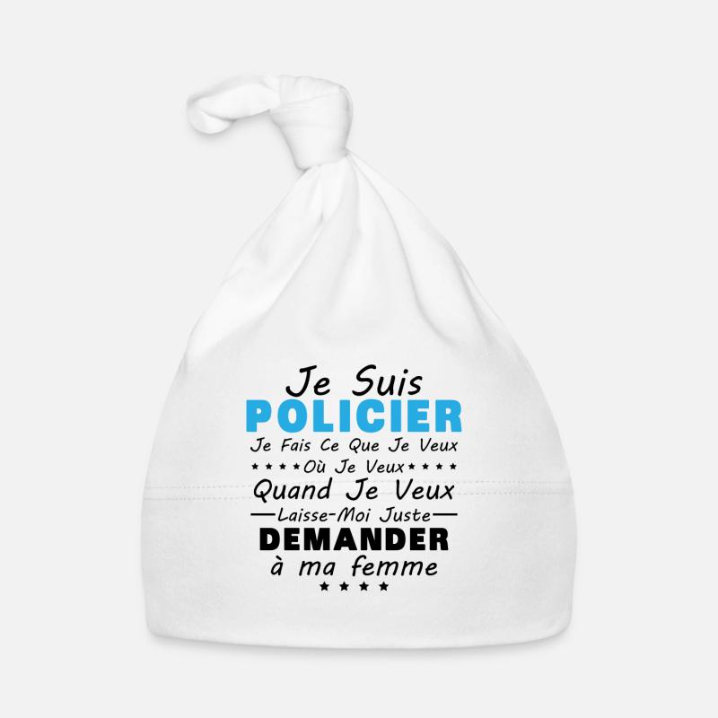 Policier En Couple Idée Cadeau Pour Mon Mari Bonnet bio Bébé
