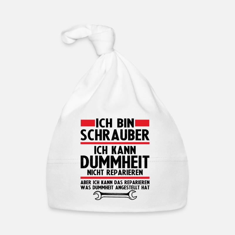 Ich bin schrauber - Baby Bio-Mütze - Weiß
