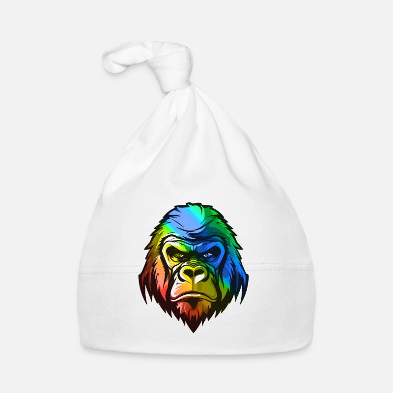 Tête de Gorille Coloré Bonnet bio Bébé