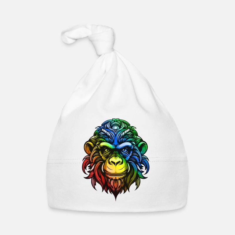 Monkey Head Colorful Organic Baby Cap