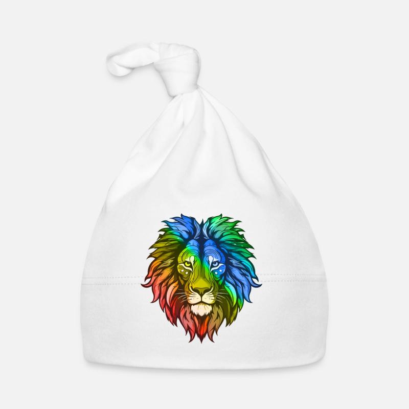 Löwe Kopf Bunt Baby Bio-Mütze