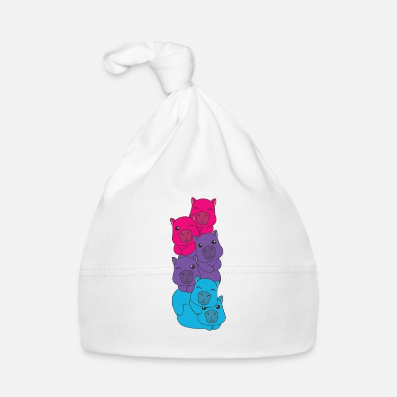 Androgynous Flag Pride LGBTQ Cute Capybara Organic Baby Cap
