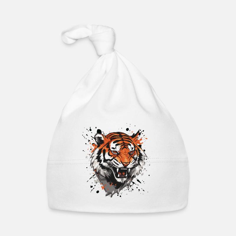 Tiger Kopf Porträt Motivation Tier Baby Bio-Mütze