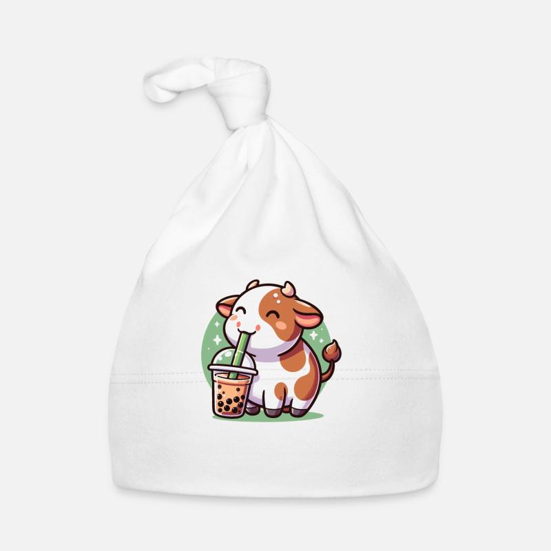 Kawaii Kühe Bubble Tea Boba Kuh Baby Bio-Mütze