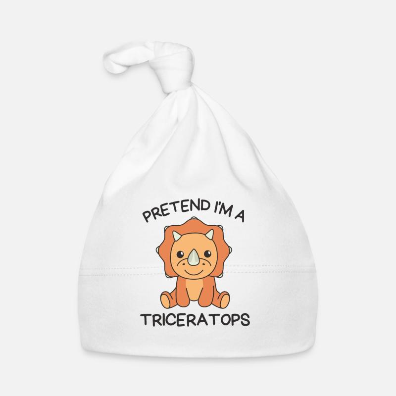 Imaginez que je suis un tricératops Halloween - Bonnet bio Bébé - blanc