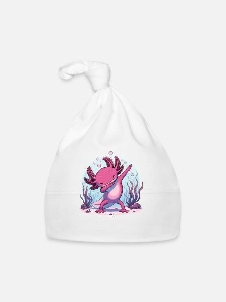 Dab Axolotl Dabbing for Axolotls Lovers - Organic Baby Cap - white - Front