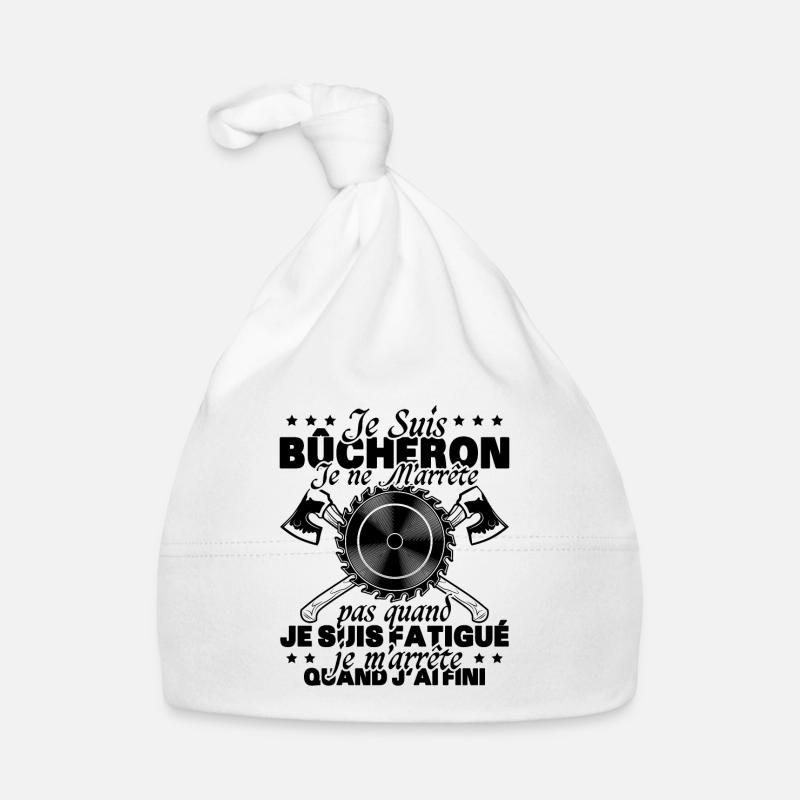 Funny Chainsaw Gift Saying I'm a Lumberjack Organic Baby Cap