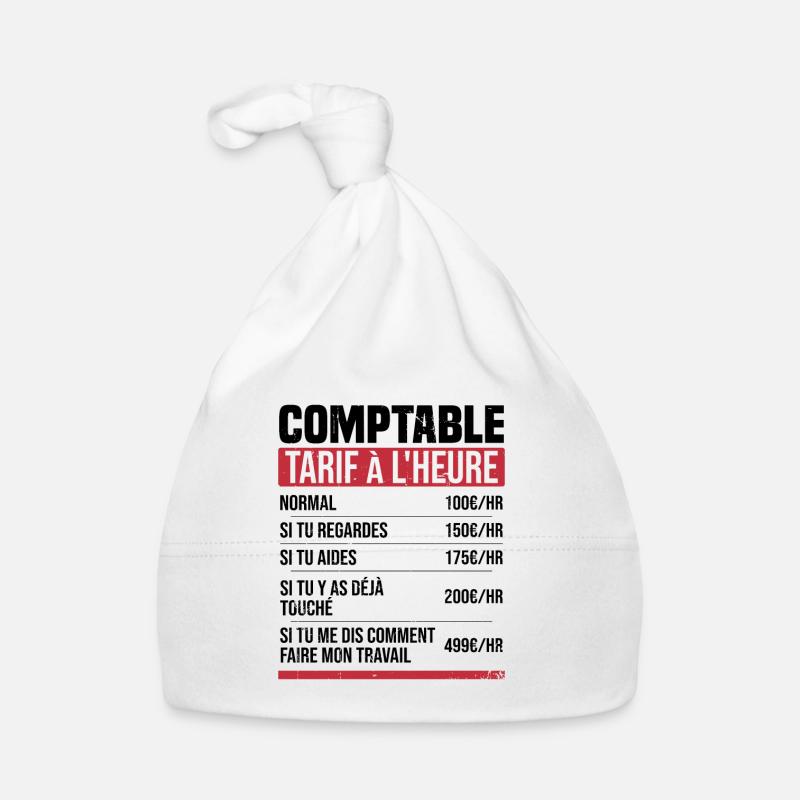 Comptable tarif à l'heure idée cadeau humour Bonnet bio Bébé