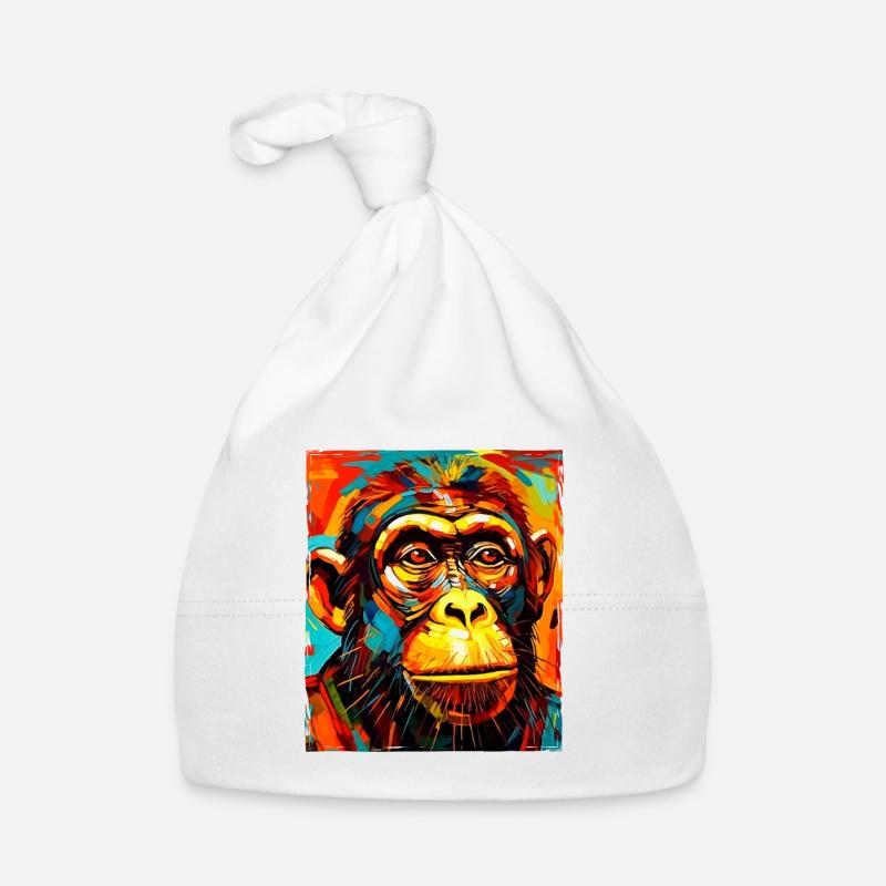 Portrait de singe Bonnet bio Bébé