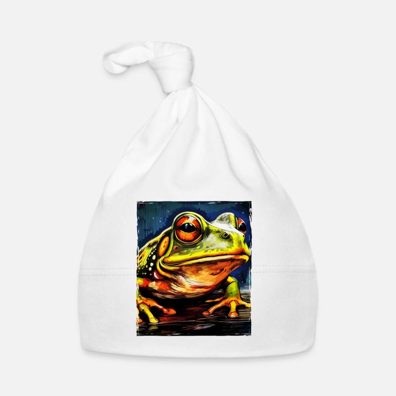Frog Portrait Organic Baby Cap