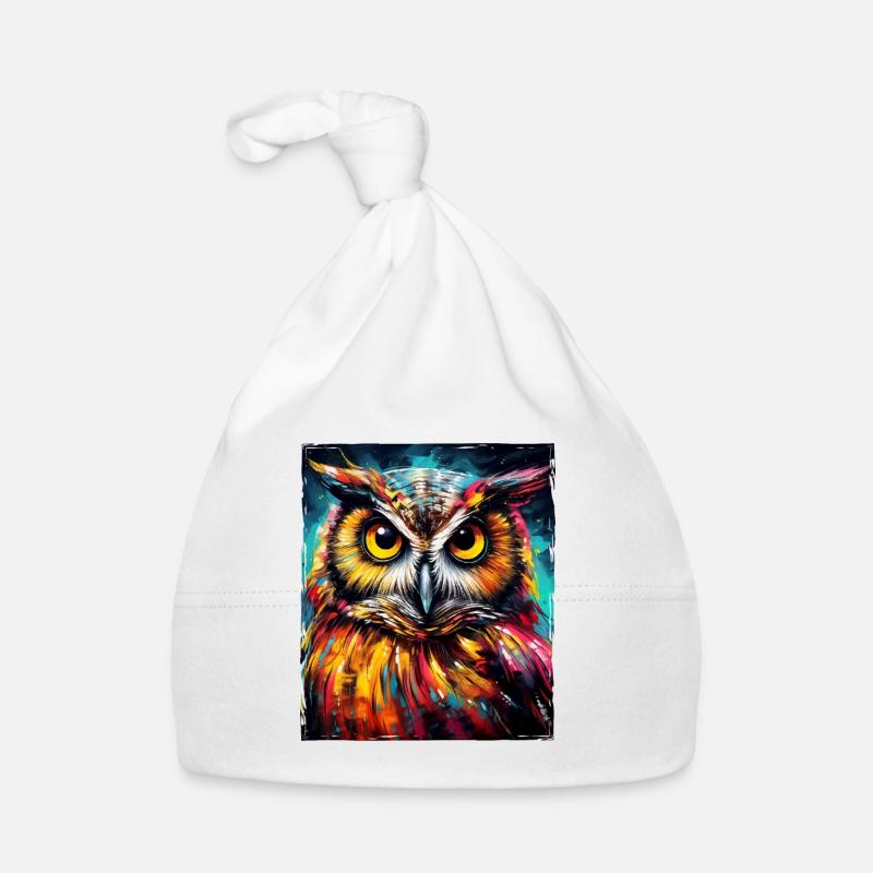 Eule Portrait Baby Bio-Mütze