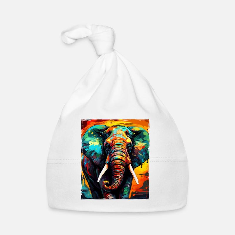 Portrait d’éléphant Bonnet bio Bébé