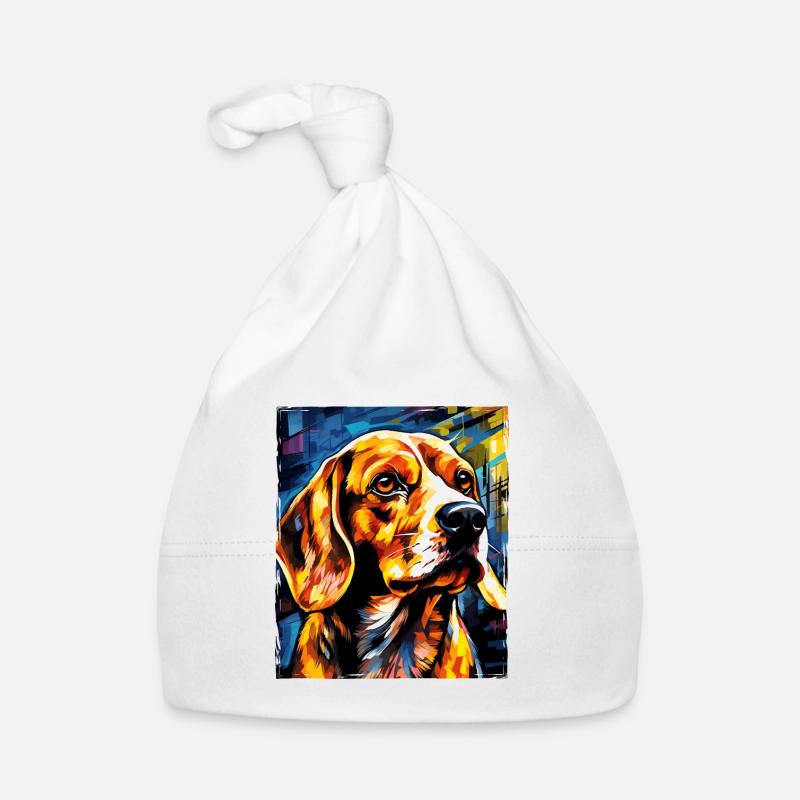 Beagle Dog Portrait Organic Baby Cap