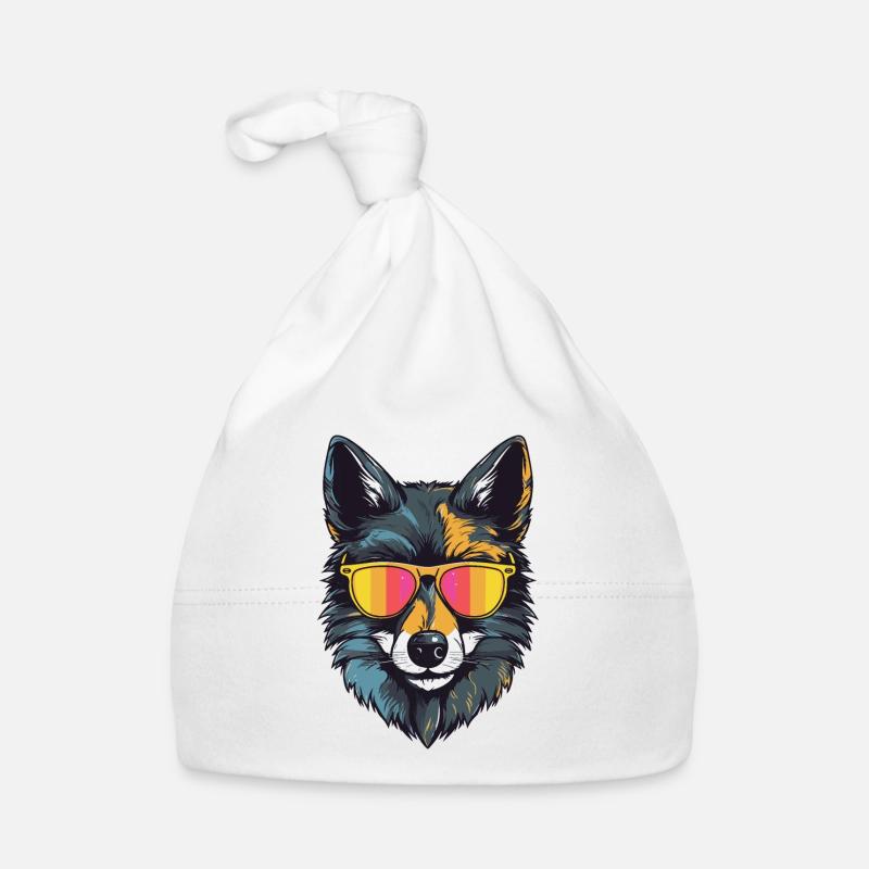 Portrait de tête de loup Cool Bonnet bio Bébé
