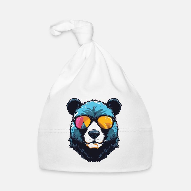 Panda Kopf Porträt Cool Baby Bio-Mütze