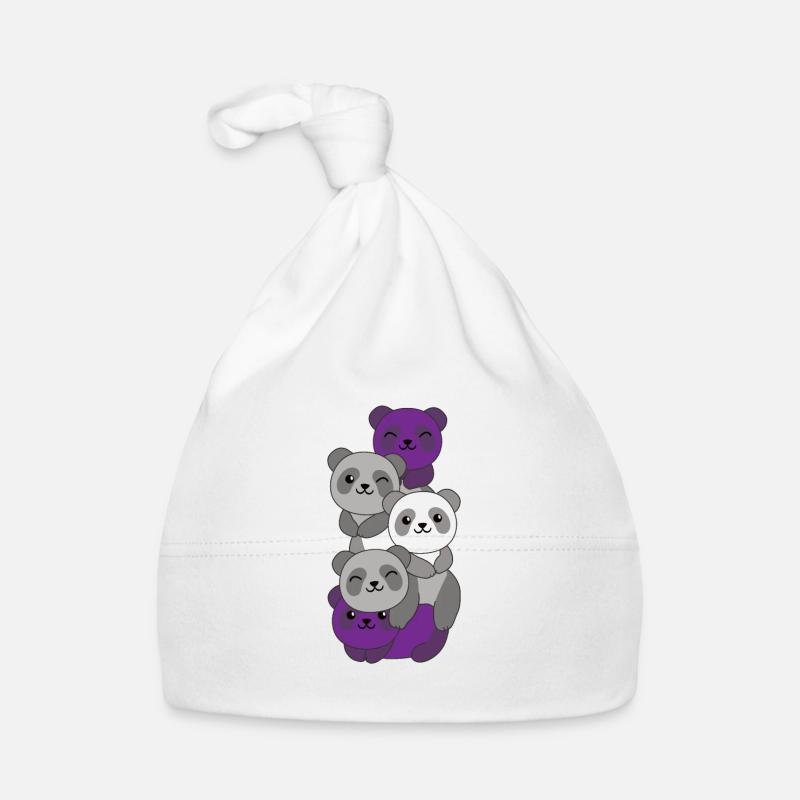graysexual flag pride LGBTQ cute panda Organic Baby Cap